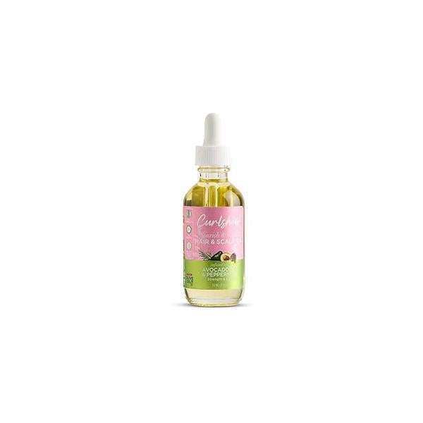 ORS Curlshow Nourish & Grow Hair Scalp Oil with Avocado Peppermint for Strength Length 2 Ounces