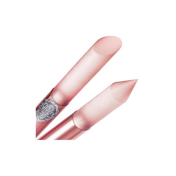 Glass Cuticle Pusher by GLADZY - Manicure Stick, Genuine Czech Quality, Professional Precision Filing Remover, Abrasive Surface Never Wears Out