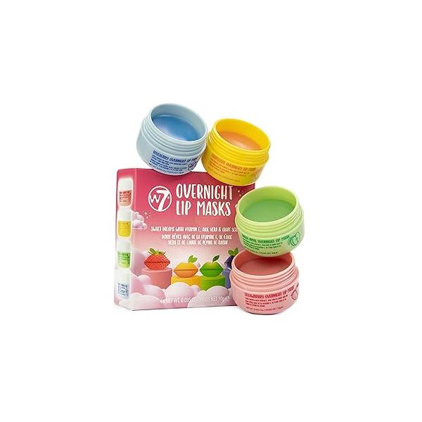 W7 Sweet Dreams Overnight Lip Masks - Gift Set Treatment with Aloe Vera & Vitamin E Hydrating, Moisturizing Formula