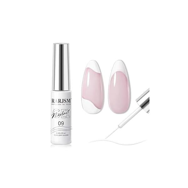 RARJSM Gel Liner Nail Art Silver Glitter Design Polish 1 Bottle 8ml Soak off UV LED Curing Requires Build in Thin Brush Striper GelPolish for Home Salon Diy Manicure Painting Decoration