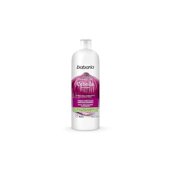 Babaria Onion Shampoo - No Smell, Tears Purifying and Antioxidant Properties Improves Hair Growth Increase Hydration Shine Reduce Itchy Scalp, Dandruff, Frizz 23.66 oz