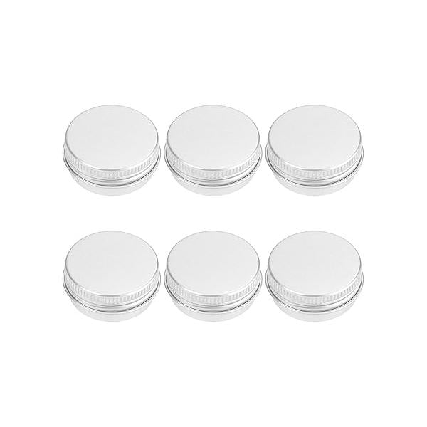 6 Pack 0.5 oz Metal Round Aluminum Tin Jar Containers with Screw Lid Leak Mini Proof Refillable Bottle Salve Tins Lip Balm Lotion Spice Cream Box for Cosmetic (Rosegold)