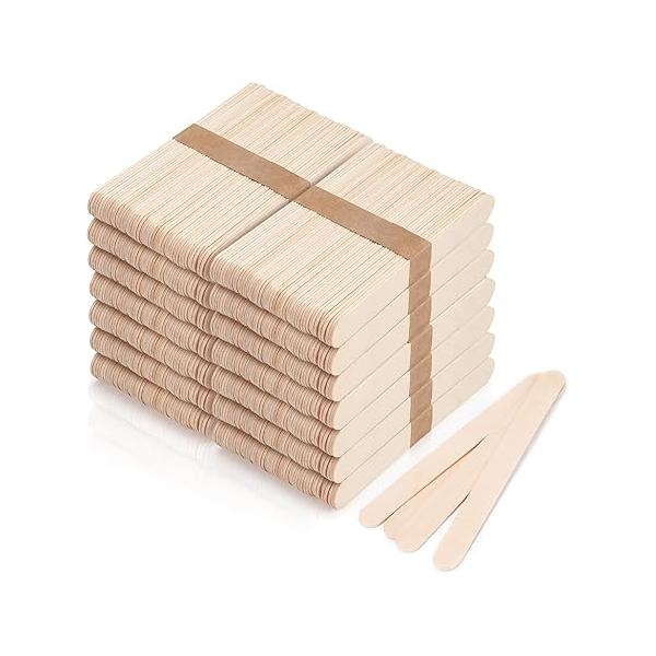 1200 Pieces Large Wooden Wax Sticks, 6-Inch Wood Waxing Sticks Spatulas Applicator, Craft for Body Hair Removal, Tongue Depressors, Popsicle