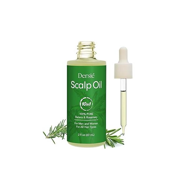 Scalp Oil for Hair Loss & Thinning Hair: Stimulates Follicles and Nourishes with Batana, Rosemary Tea Tree - Ideal Coily, Curly, Dry Damaged Soothes Dry, Itchy, Flaky (60mL)