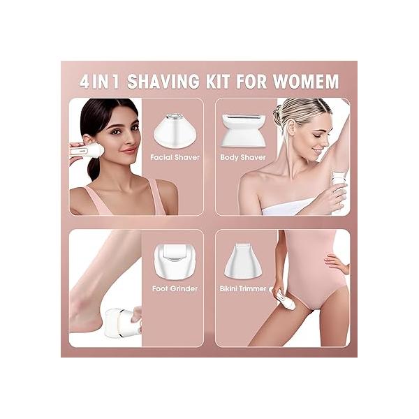 Bikini Trimmer for Women,Wet/Dry Personal Pubic Hair Womens Electric Razors Shaver Underarm Leg Arm Body Private Area,LED Light Ceramic Blade IPX7 Waterproof Rechargeable LCD Display