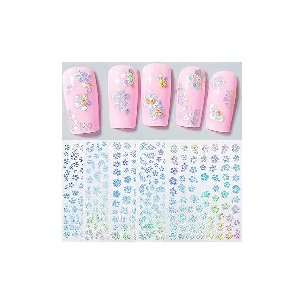 Black and White Hearts Stars Nail Stickers for Women Girls Kids Decoration Self Adhesive Art Decals Natural Fingernails Acrylic Nails Designs (Pack of 10)