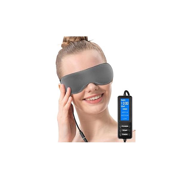 Aroma Season Heated Eye Mask, Warm Compress for Dry Eyes Stye Blepharitis MGD and Blepharitis, Moist Heat Treatment to Unclog Lacrimal Glands (Dark Gray)