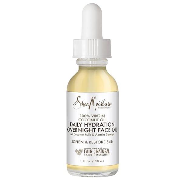 SheaMoisture Overnight Face Oil for All Skin Types 100% Virgin Coconut Daily Hydration 1 oz