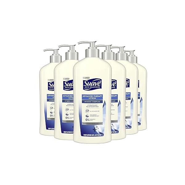 Suave Skin Solutions Body Lotion, Advanced Therapy, 18 Fl Oz (Pack of 6)