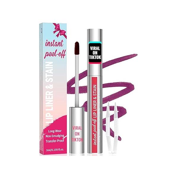 iMethod Lip Stain - Liner Stain, Peel Off with Tweezer, Natural Long Lasting Off, Waterproof, Easy to Use, Stay On All Day, Coffee