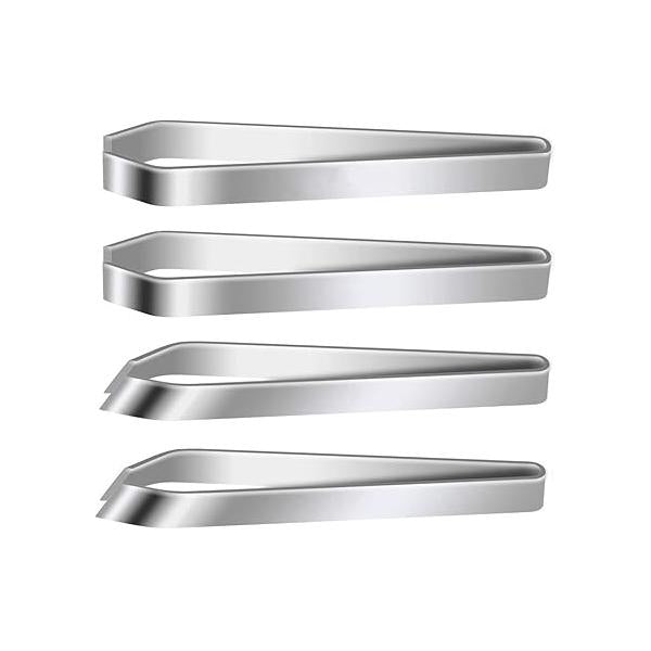 4 Pcs Fish Bone Tweezers, PIVHWIR Stainless Steel Flat and Slant Tweezers Pliers Remover Tool for Remove Bones, Needle Dones, Scales