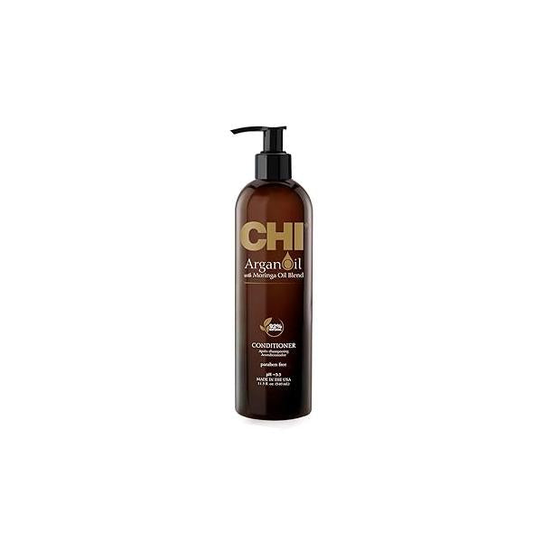 CHI Argan Oil Conditioner, Replenishes Hair Moisture, Enhances Strength & Helps Protect Against Damage, Sulfate, Paraben, Cruelty-Free, 11.5 Oz