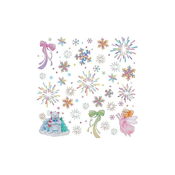 18 Sheets/1900pcs Snowflakes Temporary Tattoos, Winter Blue White Frozen Glitter Tattoo for Body Face Kids Women Christmas Party Decorations Supplies- Small Style