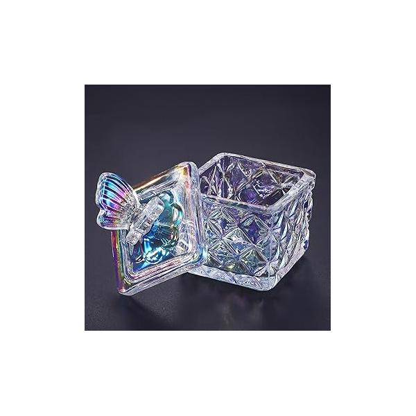 Noverlife Glass Nail Dappen Dish with Lid, Dazzling Crystal Bowl for Holding Art Acrylic Liquid & Powder, Glassware Lid Decor Manicure Care, Monomer Holder