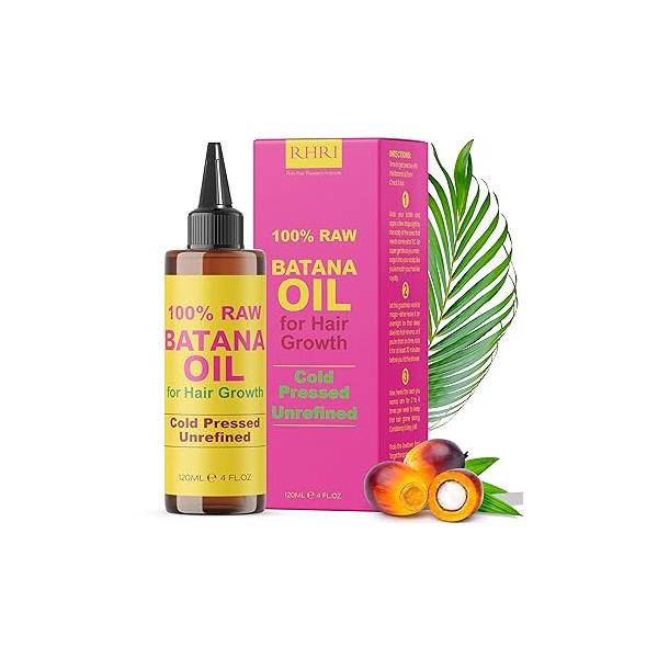 Batana Oil for Hair Growth | 100% Raw and Pure Treatment Cold Pressed & Chemical-Free Curly Men Women Tube Jar