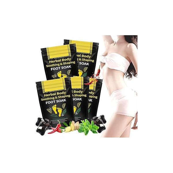 25PCS Herbal Body Detox Foot Soak Beads, & Shaping Cleansing for Men and Women, Daily Rebody Detoxingherbs Beads a Relaxing Soothing Experience (5 Pack /25 PCS)