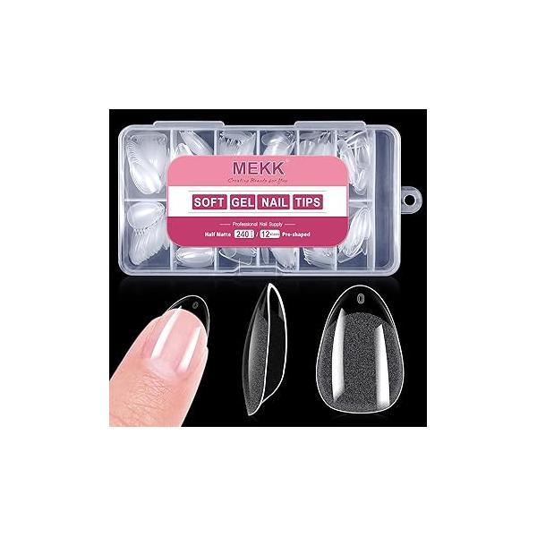 MEKK Brand, 500PCS Ballerina Coffin Nails, Full Cover Long Fake 10 Sizes, Acrylic Nail Tips for Salons & DIY Art