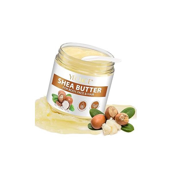 Raw Shea Butter - Organic for Hair and Body, Unrefined to Make Lotion All Skin Types, Body Soap, DIY Lip Balm, Natural Moisturizer
