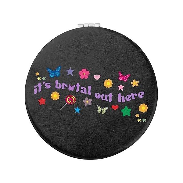Singer Pocket Mirror Tour Compact Pop Music Fans Gift Album Makeup Travel (BRRTAL Out here Mirror)