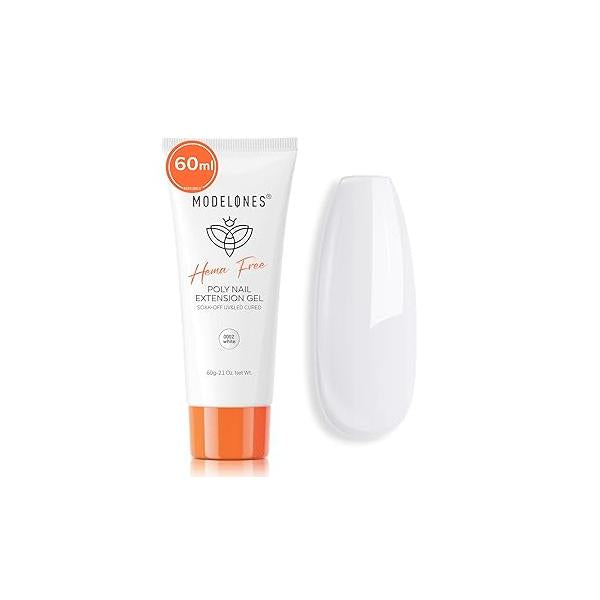 modelones Poly Nail Gel, Hema-Free 60ML Glacial Shimmer Glitter Extension Gel Enhancement Thickening Shiny Builder Overlays Home DIY Salon Use