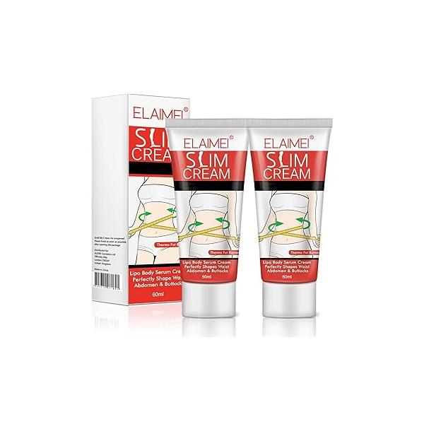 2 Pack Hot Cream, Slimming Fat Burning Cream for Belly, Waist, & Buttocks. That Burns Moisturizing Firming - Goodbye Cellulite Women/Men Weight Loss, 60.0 milliliters
