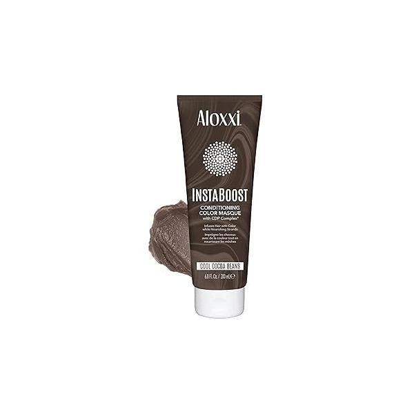 ALOXXI InstaBoost DARK BROWN Color Depositing Conditioner Mask, Instant Temporary Hair Dye, Masque for Deep Conditioning (Cool Cocoa Beans) 6.8 Fl Oz