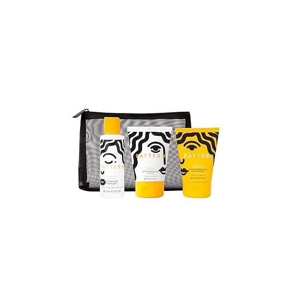 PATTERN Beauty by Tracee Ellis Ross Texture Travel Kit for Curly & Coily Hair, 3a-4c, Includes 3 oz Leave-In Conditioner, Intensive Cleansing Shampoo