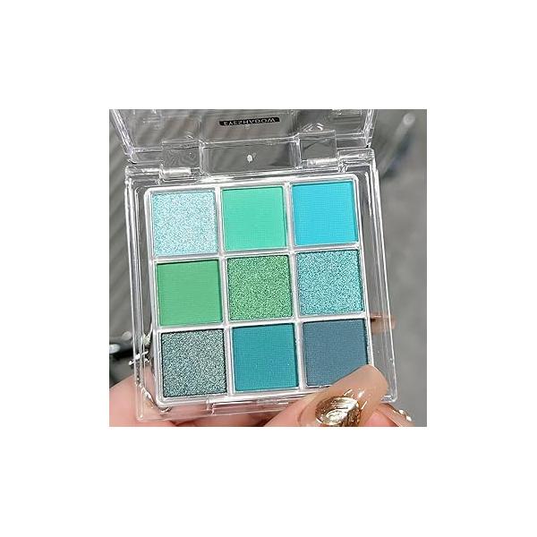 MEICOLY 9 Colors Glitter Eyeshadow Palette,Upgraded Black Smokey Gray Silver Eyeshadow,Eye Shadow Eye Makeup,Shimmer Matte Palette with Mirror sombras negra para ojos de