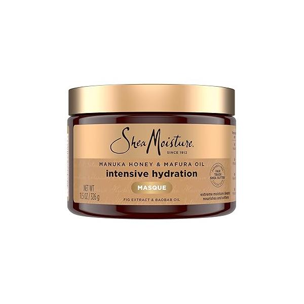 SheaMoisture Intensive Hydration Hair Masque Manuka Honey & Mafura Oil For Dry, Damaged Deep Conditioning Treatment 11.5 oz