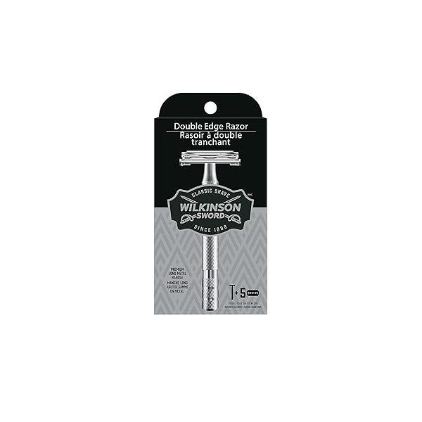 Wilkinson Sword Double Edge Razor for Men With 5 Blades Refills