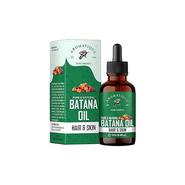 Batana Oil Pure & Cold-Pressed Premium Hair Skin Nourishment Sourced from Honduras Derived Palm Nut (15 ML) Natural