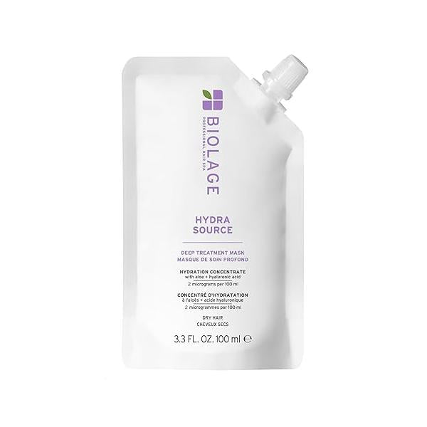 Biolage Hydra Source Deep Treatment Mask - Nourishes & Smooths, For Dry Hair, Infused with Micro-Filtered Aloe Vera Fermented Hyaluronic Acid