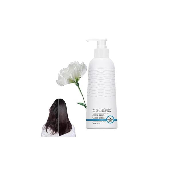 Keratin Revitalizing Cream - Enrichment Cream, Rejuvenate Hair, Boost Awakening Smoothing Leave-In Conditioner for Women