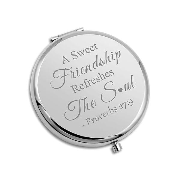 Baptism Gifts for Best Friend Compact Makeup Mirror Religious Friendship Encouragement Scripture Folding Bible Verse Presents Christian Friends Easter Prayer