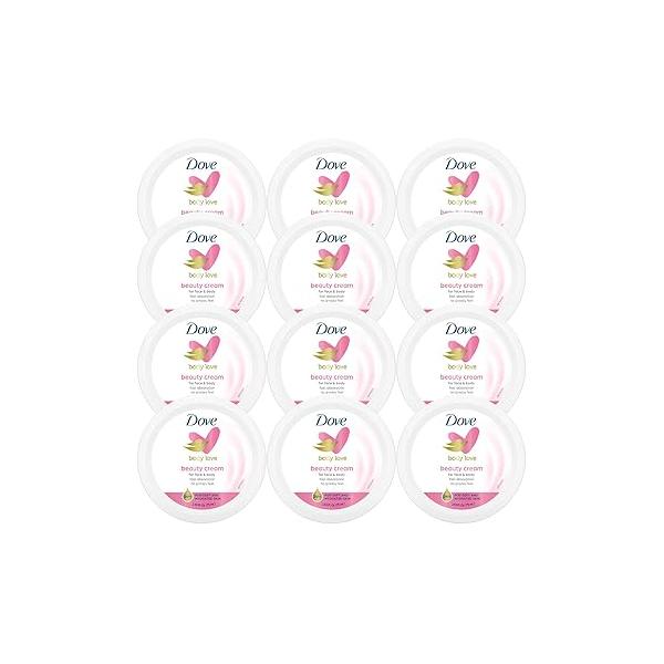 Dove Lotion, Beauty Cream - Light, Fast-Absorbing Face and Body for Normal to Dry Skin, 24-Hour Moisture, Travel Size, 2.53 Fl Oz (Pack of 12)