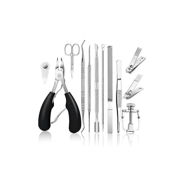 12PCS Ingrown Toenail Tool Treatment Pedicure Tools，Ingrown Kit Nail Clipper Set By JTIEO