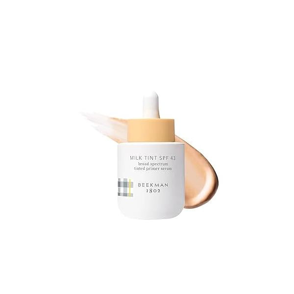 Beekman 1802 Milk Tint Face Primer with SPF 43, Fair - Oxybenzone Free 1 oz Tinted Mineral SPF, Makeup & Moisturizer Blends Seamlessly Good for Sensitive Skin Cruelty