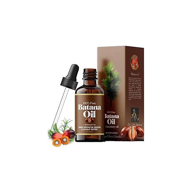 Batana Oil for Hair Growth, Upgrade 100% Natural Raw Unrefined Revitalized Strength - Promotes Thickness Women & Men Care Oil, 30ML (2Pcs)