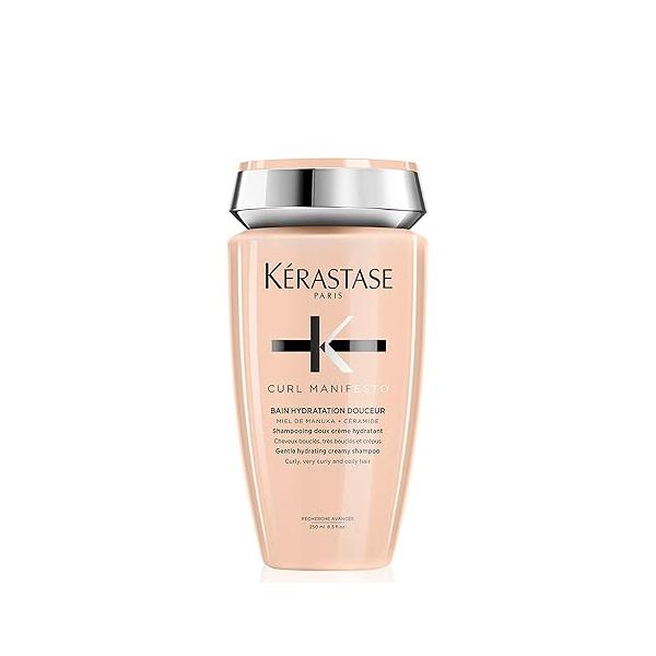 Kerastase Curl Manifesto Hydratation Douceur Shampoo For Waves and Coils - Removes Build Up & Hydrates Curls, Softens Reduces Frizz, 8.5 Fl Oz