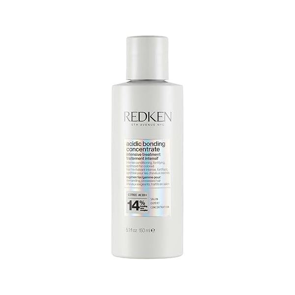 Redken Acidic Bonding Concentrate Treatment For Damaged Hair Repair - Deep Conditioning Intensive Mask, Provides Smoother & Stronger
