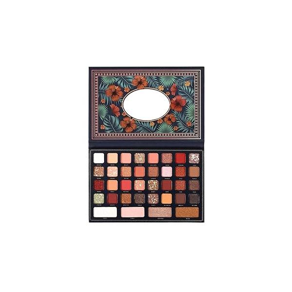 36 Colors Makeup Eyeshadow Palette, Colorful Matte Glitter Professional Waterproof Shimmer Highly Pigmented Powder Set(A)