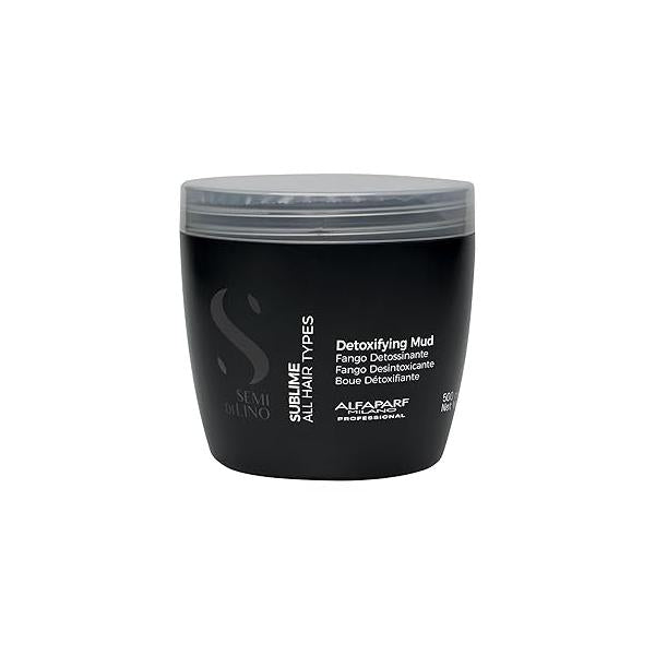 Alfaparf Milano Semi di Lino Sublime Detoxifying Mud - Deep Cleansing Hair Clay Mask + Scalp Treatment Hard Water for Product Build up Professional Salon Quality (21.1 oz / 500 ml)
