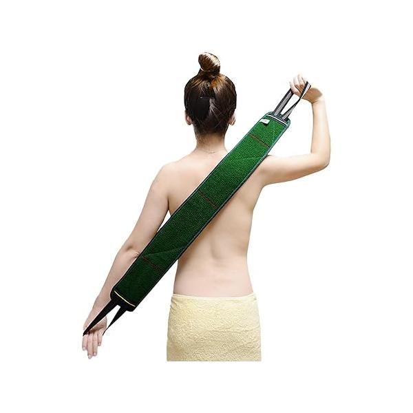 Exfoliating Washcloth Towel, Body Back Scrubber Towel for Shower, Loofah Sponge Wash Cloth Korean Rag Men Women Exfoliation, Deep Cleanses Skin with Ease 550D (1 Pack Green)