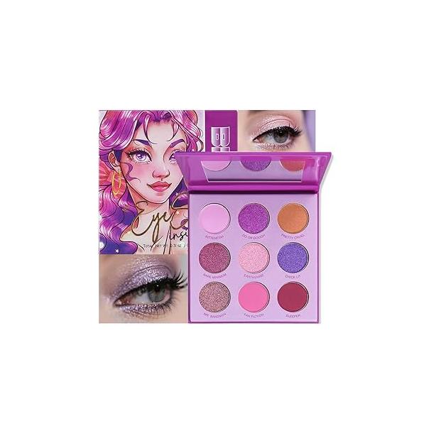 SUAKE 15 Colors Matte Shimmer Pearlescent Eyeshadow Palette for Eye Makeup,High Pigmented Smoky Dark Punk Metal Shadow Primers Powder, Flashing sombras de ojos Cosplay - Black Gold Blue Brown