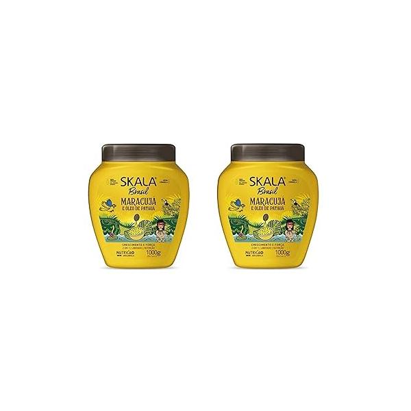 Skala Maracuja Passion Fruit 2 Pack 1000g- Vegan, Cruelty Free Silicon Sulfate Paraben Brazilian Treatment Made In Brazil For Curl Gurls