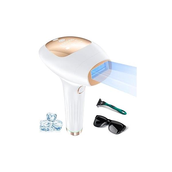 At-Home IPL Hair Removal for Women and Men Permanent 999,999 Flashes Painless Remover on Armpits Back Legs Arms Face Bikini Line, Corded
