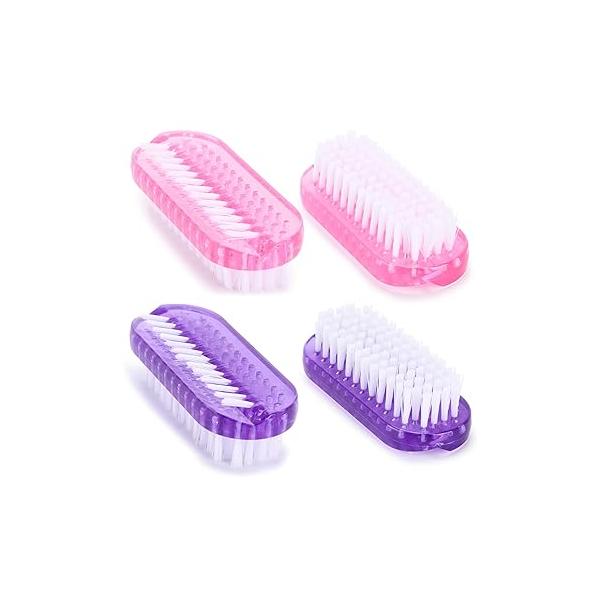 Tbestmax Cleaning Nail Fingernail Brush Wood 2 Side for Manicure Pedicure Women Kids 4 Pack