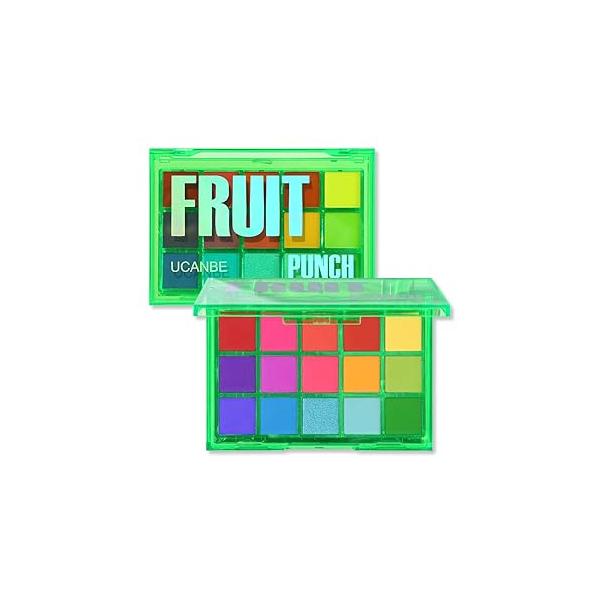 UCANBE Red Eyeshadow Makeup Palette, 15 Colors Burgunry Gray Silver Shimmer Matte Glitter Metallic Eye Shadow Pallet, Pigmented Make Up Kit for Halloween Parties Christmas Joker Vampire Clown