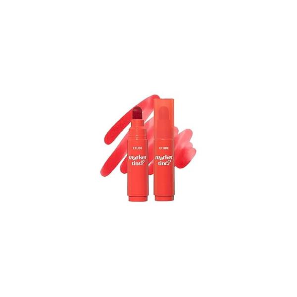 ETUDE Dear Darling Marker Tint #4 Mlik Strawberry (5g) | Hydrating & Long Lasting Lip Stain High Pigmented Maker with Easy Drawing Tip Korean Tint, Makeup, Kbeauty