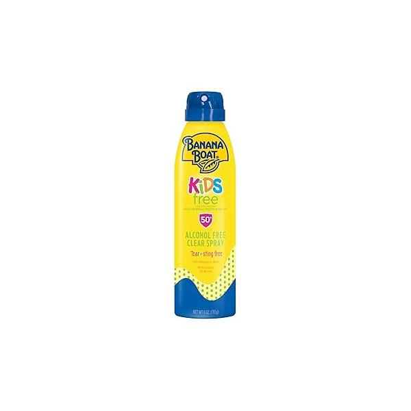 Banana Boat Kids Sport Sunscreen Spray SPF 50, 6oz | Spray, Sunblock Oxybenzone Free for Kids, Alcohol Sunscreen,